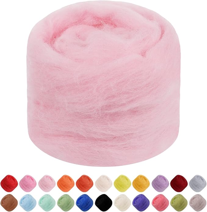 JeogYong Needle Felting Wool, 1.76oz Wool Roving Chunky Wool Yarn, Wet Felting by JeogYong