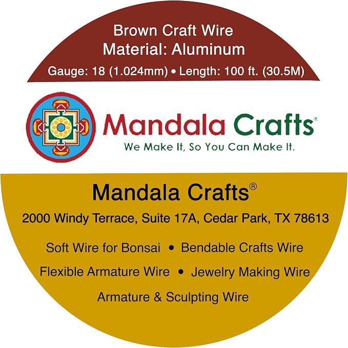 Mandala Crafts 18 Gauge Brown Anodized Aluminum Craft Wire, 100 FT | Colored - Image 3