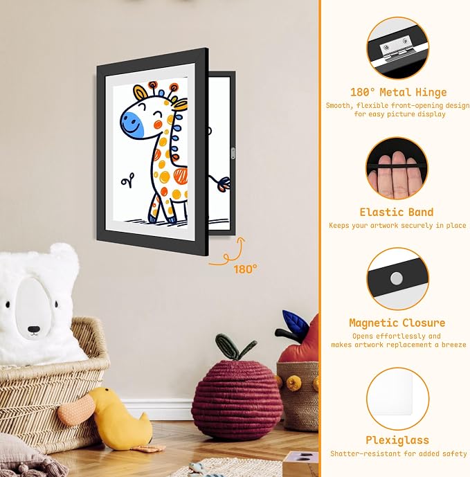 8 Pack Kids Artwork Frames Changeable 8.5 x 11 Inch Children Art Projects - Image 3