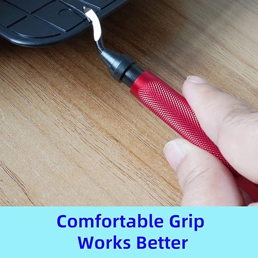 Deburring Tool Kit Metal Handle Chamfer Tool 6.5Inch for Aluminum Steel Plastic Tube Hole 3D Printed Plastic Edges with Extra 10 HSS Blades Red Handle…
