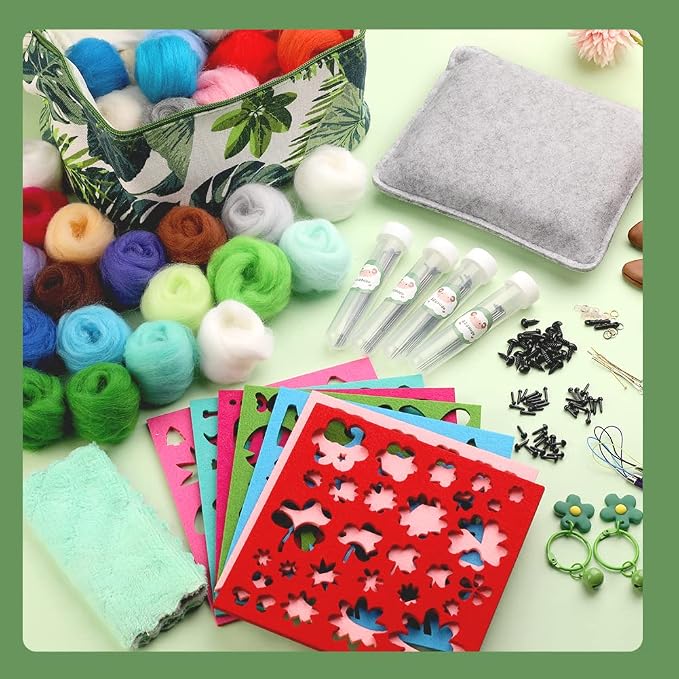 IMZAY Needle Felting Kit, Wool Roving 50 Colors Set - Image 6