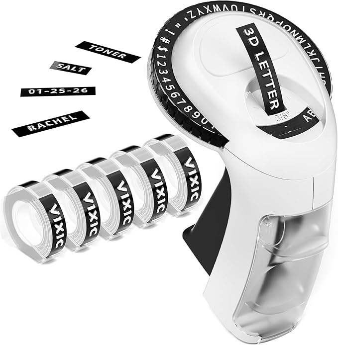 Vixic Embossing Label Maker, Embossed Old School Label Maker Retro Labeler by Vixic