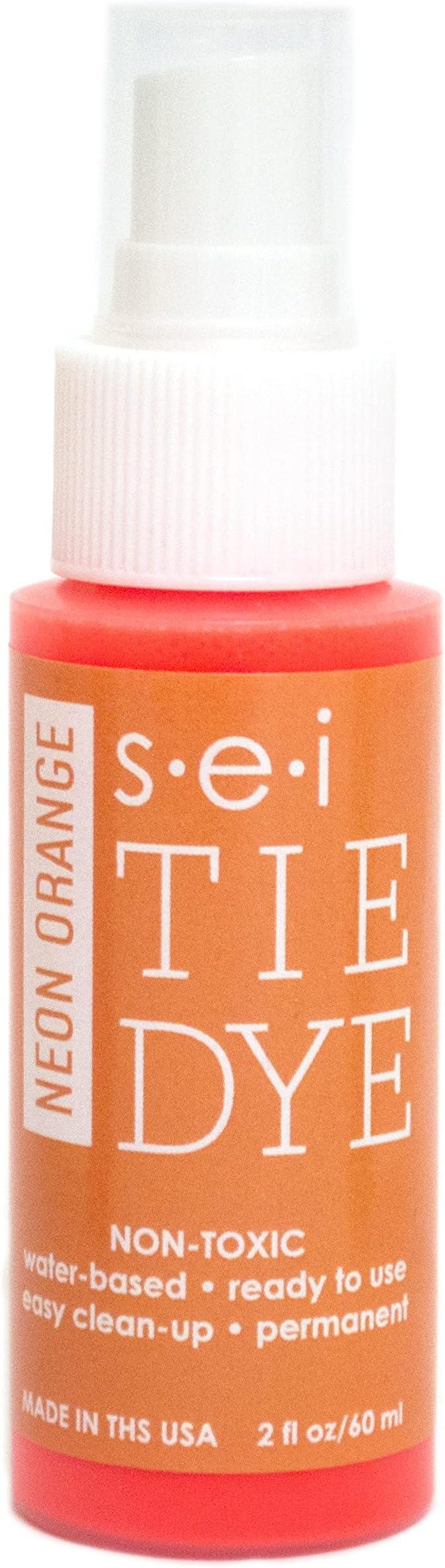 S.E.I. Neon Orange Tie Dye Spray Bottle: 2oz. Non Toxic Fabric Dye Spray by SEI