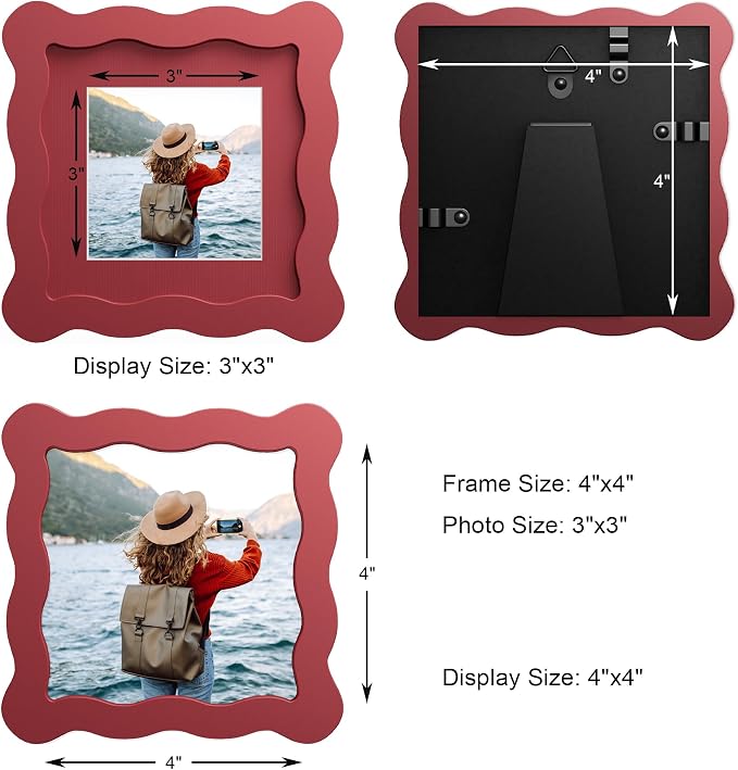 4x4 Wavy Picture Frame With Mat - Image 3