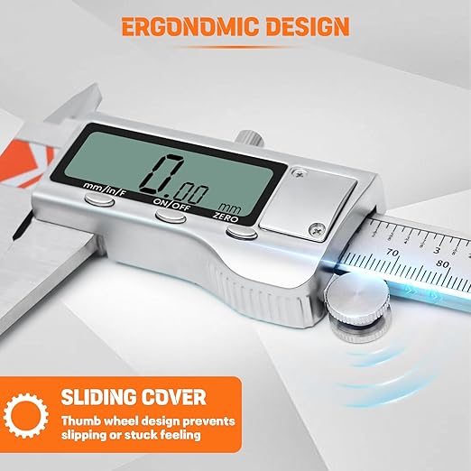 Digital Caliper 12 Inch/300mm, HARDELL Calipers Easy Switch Inch/MM/Fraction, Stainless Steel Digital Caliper Measuring Tool with Auto-Off Large LCD Screen for DIY/3D Printing/Jewelers/Woodworkers