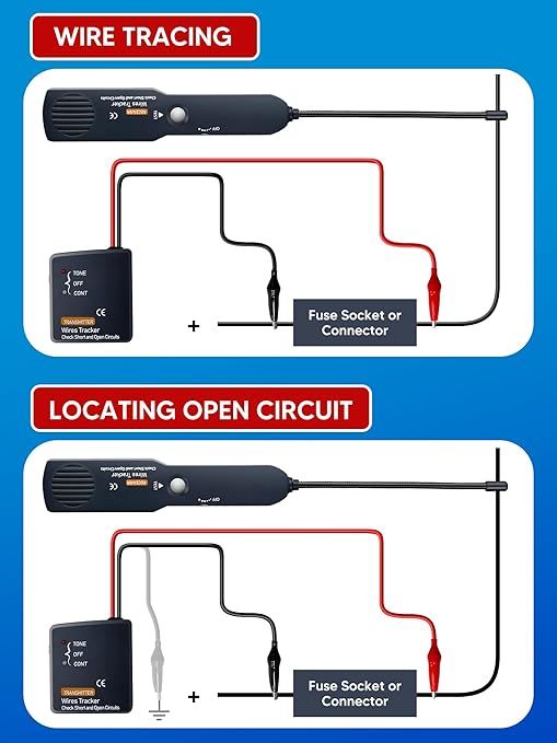 Circuit Tracer, Automotive Short Circuit Finder, Wire Tracer, Automotive Short and Open Finder Repair Tool EM415PRO DC 6-42V