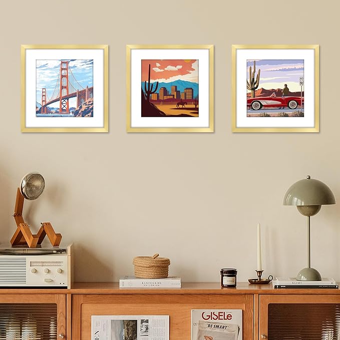 FIXSMITH 12x12 Picture Frame Gold Set of 2, Photo Frame - Image 8
