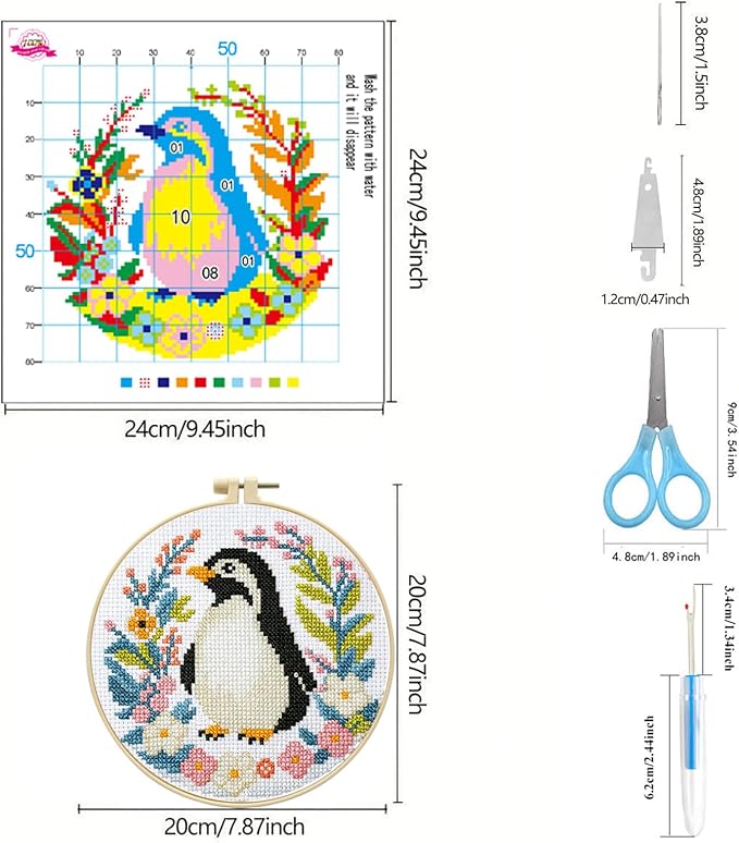 Zhenqing 4-Piece Animal Cross Stitch Kit - Image 5