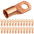 SELTERM 25pcs 3/0 AWG 1/2" Stud Battery Lugs, Ring Terminals, Heavy Duty Copper Wire Lugs, Battery Cable Ends, 000 Gauge Ring Terminal Connectors, UL Bare Copper Eyelets Electrical Battery Cable Lugs