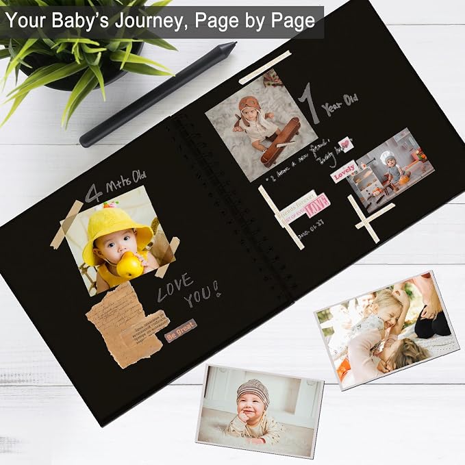 DIY Scrapbook Album 8x8 Inch, Hardcover Kraft Paper Scrap Book Photo Album - Image 2