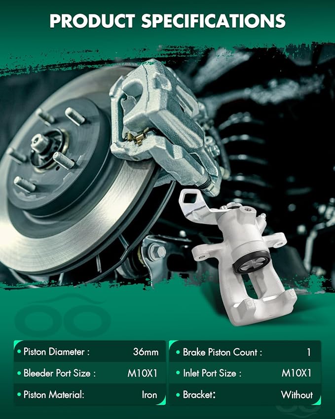 SCITOO 19-3319 Rear Left Disc Brake Caliper Fit For Mini For Cooper 2007-2015, Single Piston