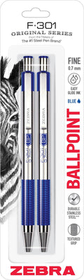 Zebra Pen F-301 Ballpoint Blue Ink Fine Point 0.7mm Pen, Easy-Glide Ink by ZebraPen