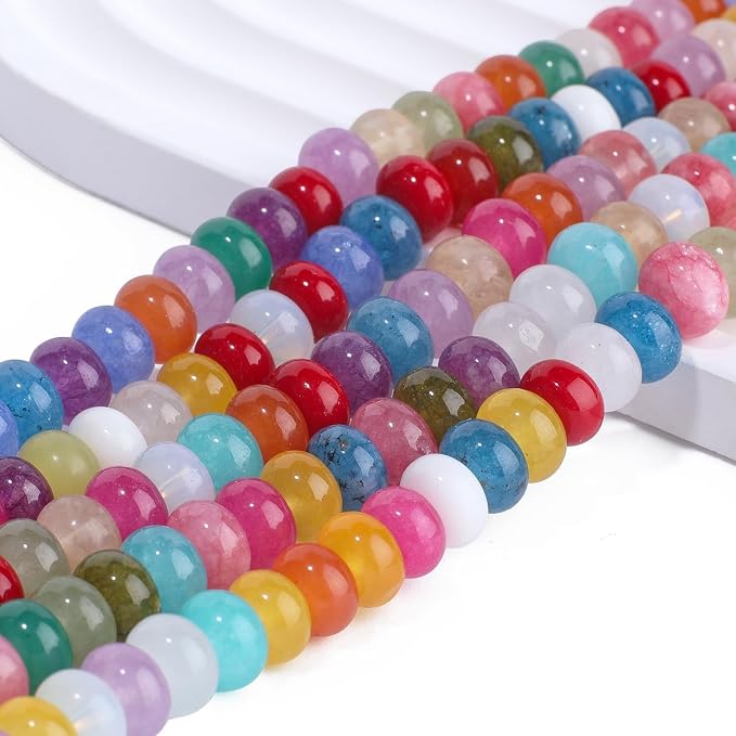 Songxi 5x8mm Natural Mixed Color Stone Rondelle Beads, Gemstone - Image 2