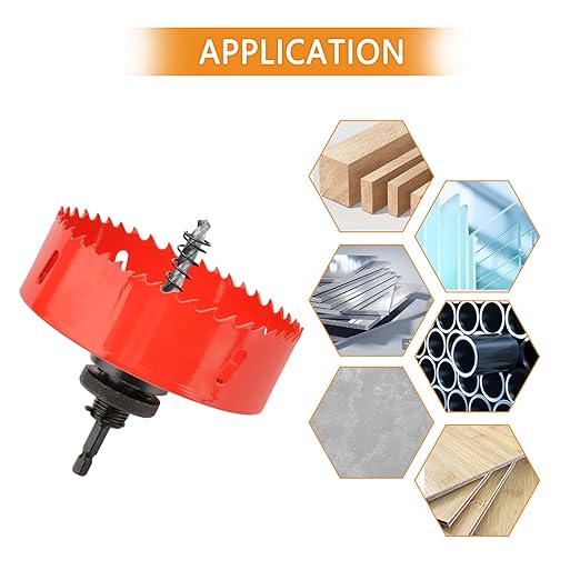 Hole Saw Heavy Duty bit Hex Shank,Hole Saw HSS with Arbor Bi-Metal & Heavy Duty Hole Saw Cutter for Wood Corn Hole Boards Plastic Drywall (φ76)