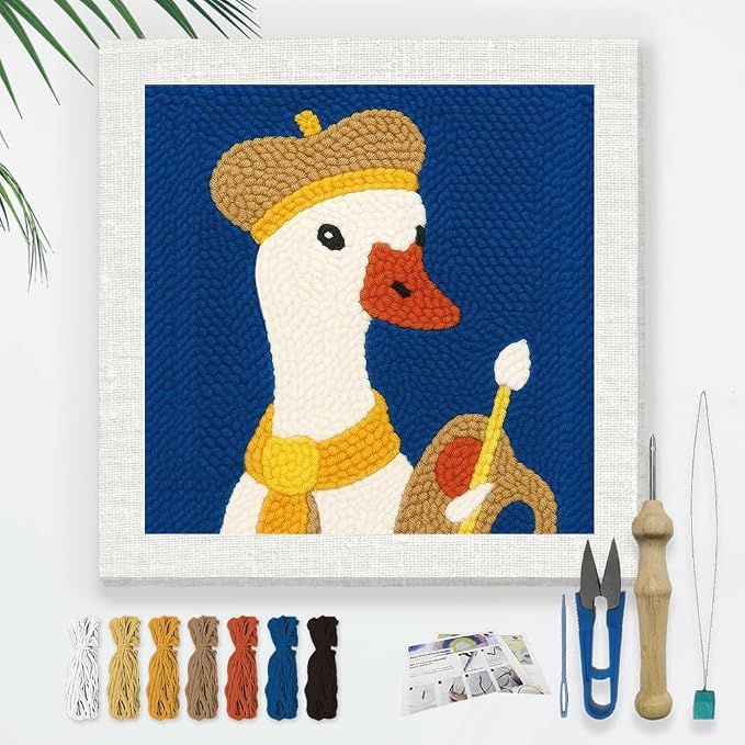 DOODLREAM Painter Goose DIY Punch Needle Embroidery Kit by Doodlream