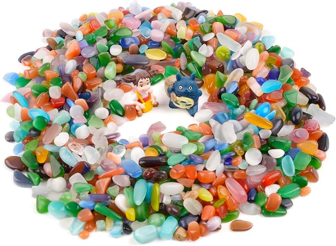 WAYBER Colorful Opal Pebbles, 1 Lb/460g Decorative Crystal Stones Rocks Sea - Image 2