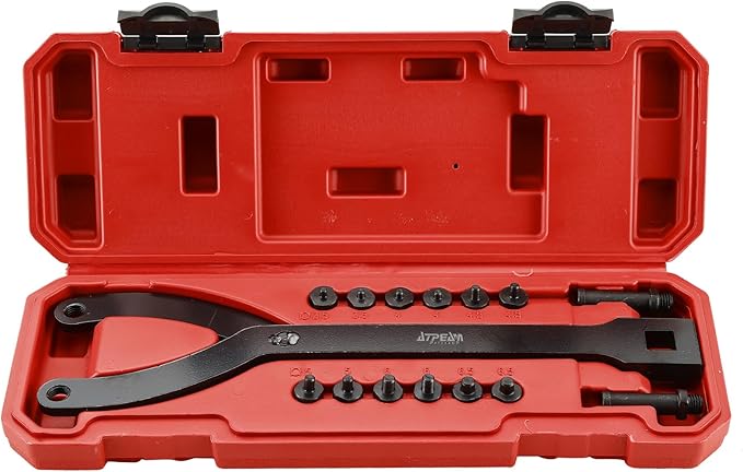 ATPEAM Spanner Wrench Set with Variable Pins 15Pc Adjustable Spanner Wrench fits Camshaft pulleys