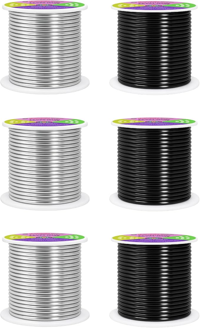Mandala Crafts 8 Gauge Silver Tone Black Anodized Aluminum Craft Wire | 120 FT - Image 2