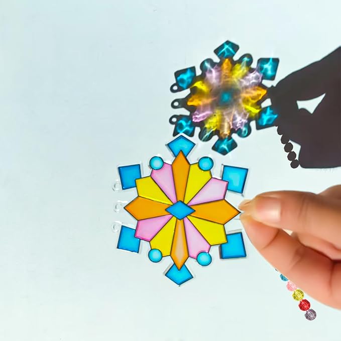 Ayhuhra 30 Sets Winter Snowflake Wind Chime Suncatchers Craft Kits DIY Window - Image 7