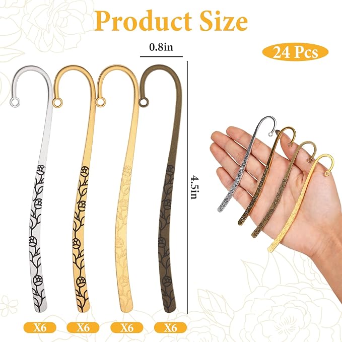 24 Pcs Metal Bookmark DIY Bookmarks - Image 2