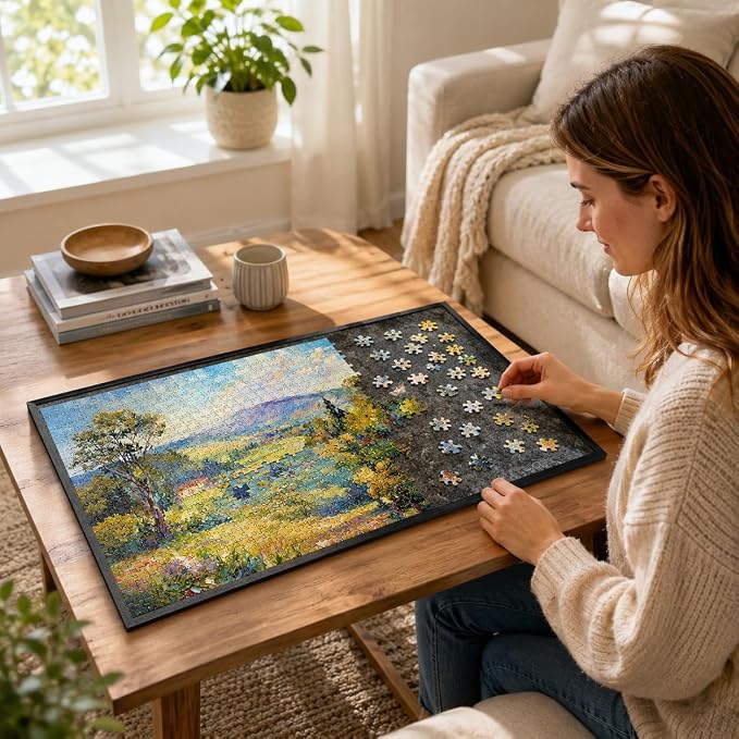 1000 Pieces Puzzle Board, 31.5x23.6 Felt Puzzle Storage Mat | Features a - Image 7