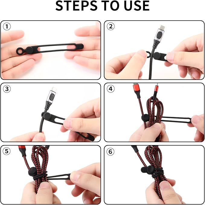 UMUST 35pcs Silicone Cable Ties, Reusable Cable Management Organizer, Wire - Image 3