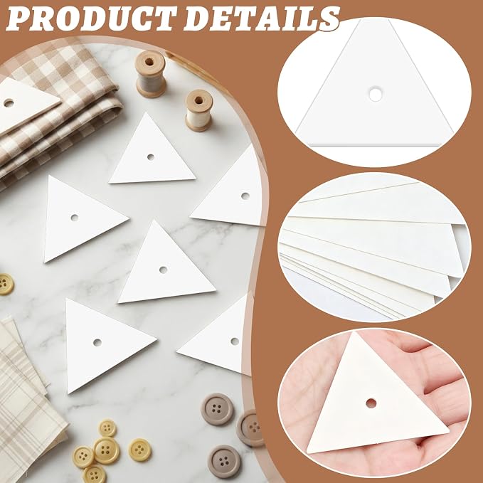 300 PCS 2" Equilateral Triangle Paper Piecing Templates, Quilting Templates - Image 3