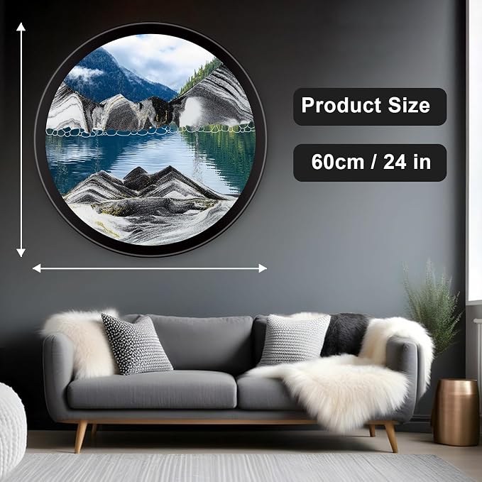 Mtadmai 24" Moving Sand Art, 3D Sand Art Pictures Deep Sea Sandscape Living - Image 2