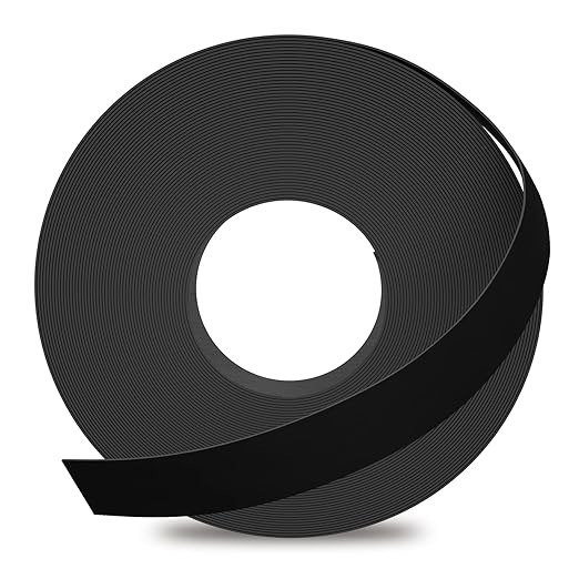 GSCIT Club Black Melamine Edge Banding, 1/2 inch x 100ft Edge Banding with Hot Melt Adhesive Pre-glued Cabinet Edge Banding Flexible Black Veneer Edging for Plywood