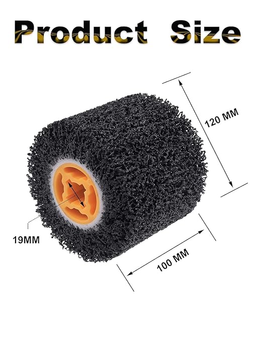 Rocaris 4 Pack Abrasive Drum Paint and Rust Remover, 40 Grit Abrasive Wheel Wire Drawing Polishing Wheel for Wood Metal Surface Polishing, 4.5" x 4"