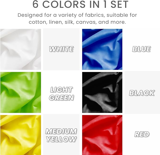 Falling in Art Fabric Screen Printing Ink Set, 4-Ounce Permanent Fabric Paints - Image 3