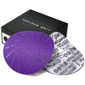 6-Inch 400 Grit Ceramic Multi-Hole Hook & Loop Sanding Discs - Advanced Grain for Fast Cutting & Long Life - Film-Backed Universal Fit Sandpaper for 6-in Sanders - 50 Pack Box