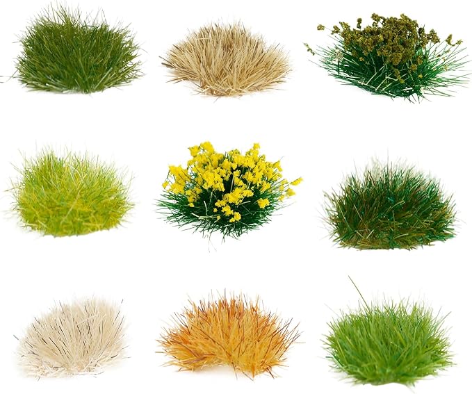 Warmtree 126 Pcs Static Grass Bushy Tufts Lowland Shrubs Tuft Terrain Model Kit by Warmtree