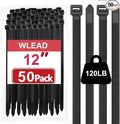 Zip Ties Heavy Duty 12 inch, Toothed Double Sided by WLEAD