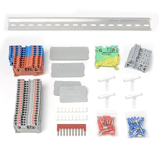 PT 2.5 Terminal Block Kit, Rail Type Voltage Terminal, Rail Combined Terminal Block, Top Entry Line, Plug-in Quick Connection, No Need for Screwdriver for Wiring