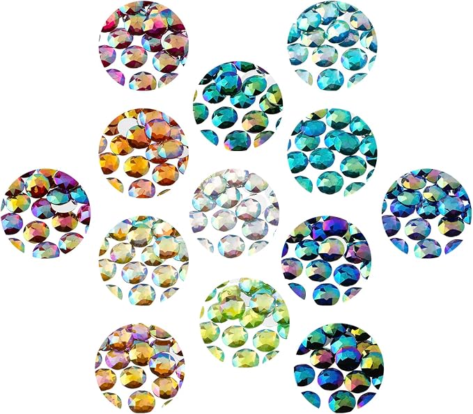 200 Pieces 20mm, Crystal AB, Acrylic Round Flat Back Rhinestones - Image 5