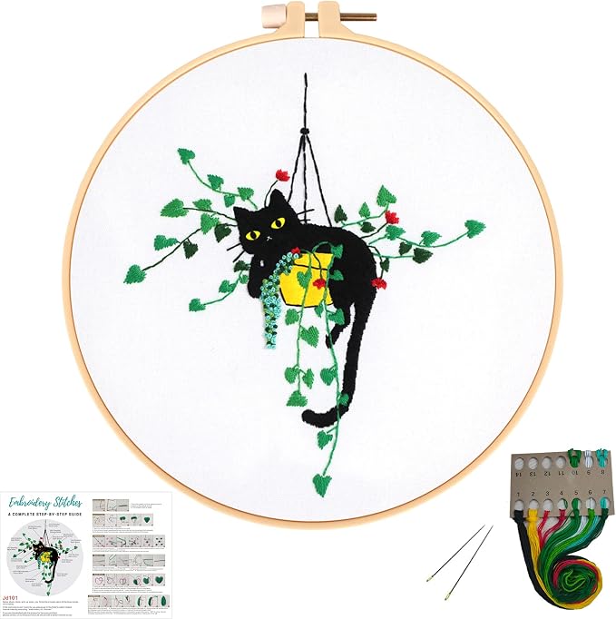 Louise Maelys Stamped Cat Embroidery Kit by LouiseMaelys