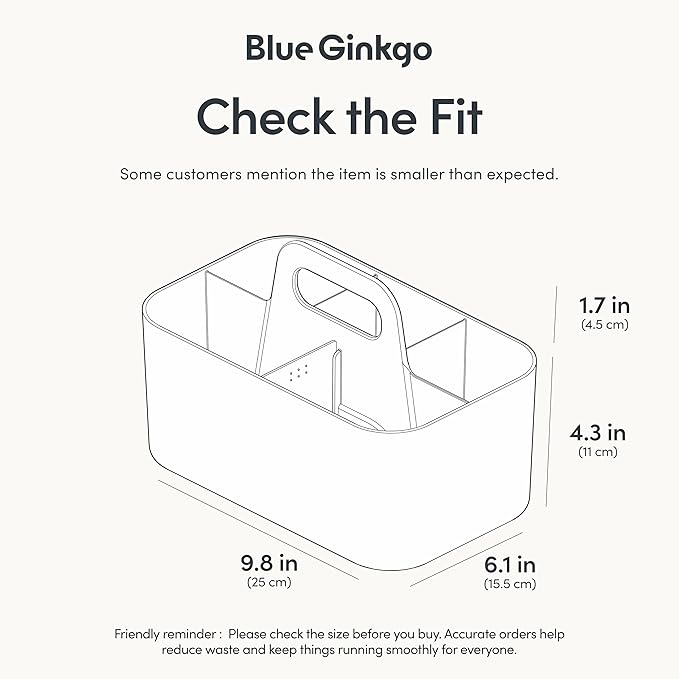 BLUE GINKGO Stackable Organizer Caddy, Made in Korea | Portable. Adjustable. - Image 3