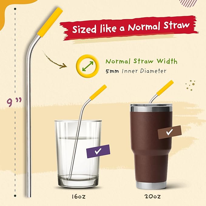Softy Straws Premium Reusable Stainless Steel Drinking Straws - Image 9
