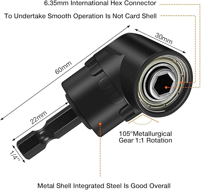 18Pcs Flexible Drill Bit Extension, Include 3Pcs Rotatable Socket Adapter 2Pcs 105° Right Angle Drill Attachment 10 Short Screwdriver Bits 90° Angled Bits and 2 Bendable Extension Tool