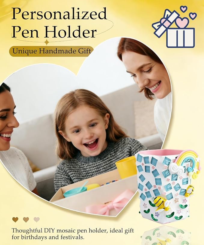 YUCHIYA DIY Glass Mosaic Pen Holder Craft Kit - Image 6