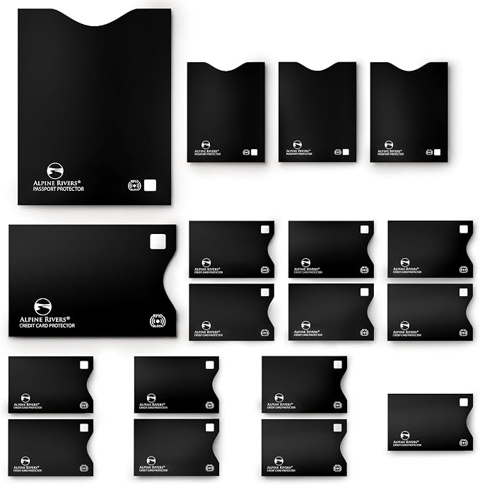Alpine Rivers RFID Blocking Sleeves, Credit Card Protector, Passport Sleeve | by AlpineRivers
