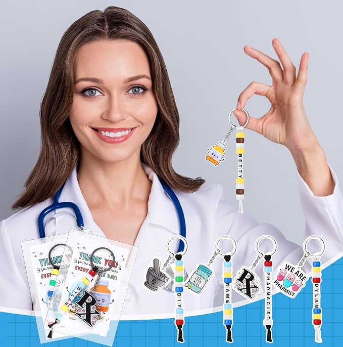 Suncalla 996 Pcs 24 Set Pharmacy Keychain Making Kit DIY Pharmacy Charm Key - Image 6