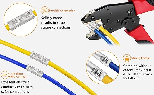 SVAAR 6PCS 0 Gauge Non Insulated Butt Connectors 1/0 AWG Uninsulated Butt Splice Connectors Crimp Repair Butt Splices Kit Tinned Copper Seamless Barrel Butt Splice Terminals & 6PCS 3:1 Heat Shrinks