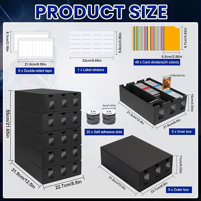 AOBOPLE Card Storage Box, 15000+ Cardboard Trading Card Boxes - Image 2