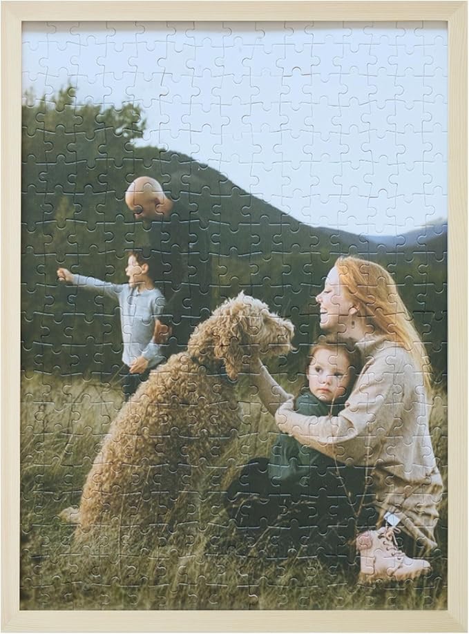 Photo Puzzles for Gift, Pets, Festivals, Weddings, Family Gatherings, Adult Customized Puzzles Jigsaw (Vertical or Horizontal) (None) (300.PC with Frame (Vertical/Horizontal))