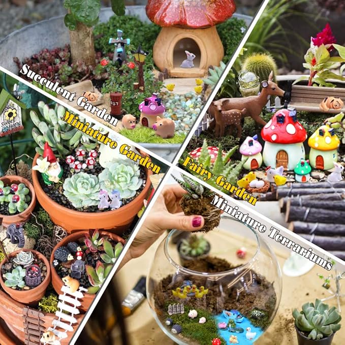 Dracarys Selected 100 Pcs Fairy Garden Accessories, Mini Resin Animals - Image 4