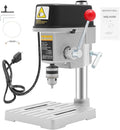 3-Speed Benchtop Drill Press Table, Electric Bench Drilling Machine, Mini Drill Press Stand, Tabletop Drilling Machine 110V, 340W Copper Motor Variable Speed, 0-16000 RPM