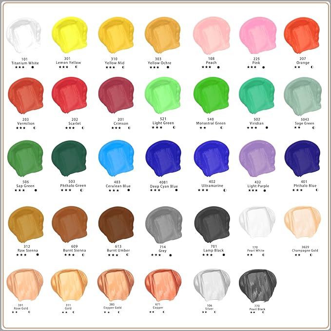 Artecho Acrylic Paint, Burnt Umber Paint Tubes, Art Craft Paints - Image 3