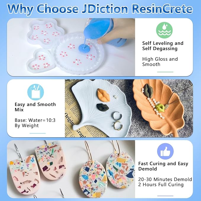 JDiction ResinCrete, 3000G Water-Based Eco-Friendly Formula, 20-30 Minutes - Image 5